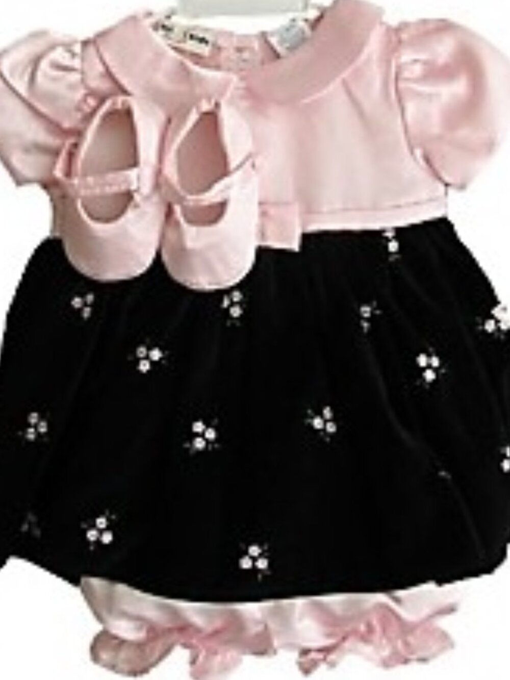 B.T. Kids - Girls' 3-Pc Black Velvet Floral Dress Set
